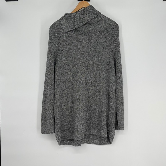 Talbots Gray‎ Marled Cowl Neck Long Sleeve Tunic Sweater XL Casual Cozy Classic - Picture 2 of 6